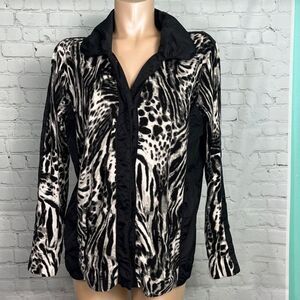 CHICO'S ZENERGY Animal Print Jacket Sz 16 or Chico’s sz 3 or XL